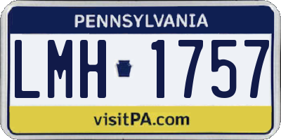 PA license plate LMH1757