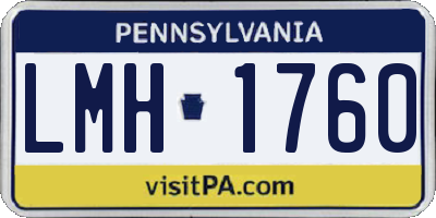 PA license plate LMH1760