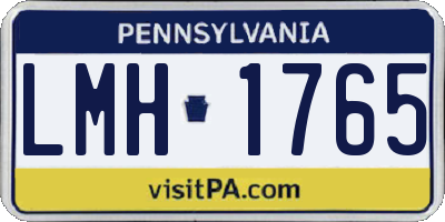 PA license plate LMH1765