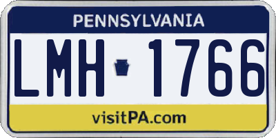 PA license plate LMH1766