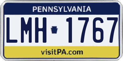 PA license plate LMH1767
