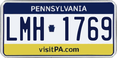 PA license plate LMH1769