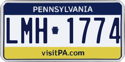 PA license plate LMH1774