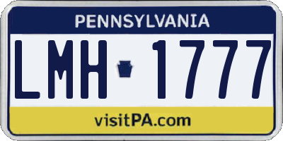 PA license plate LMH1777