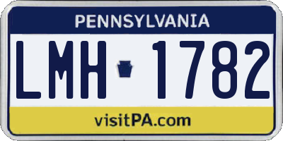PA license plate LMH1782