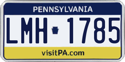 PA license plate LMH1785