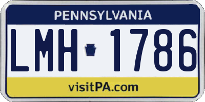 PA license plate LMH1786