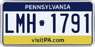 PA license plate LMH1791