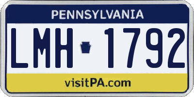 PA license plate LMH1792
