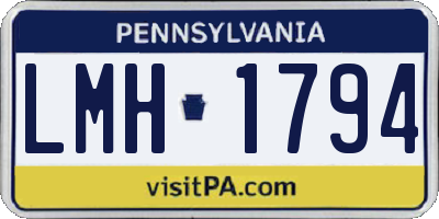 PA license plate LMH1794