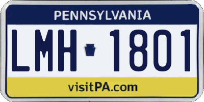 PA license plate LMH1801