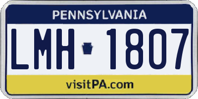 PA license plate LMH1807