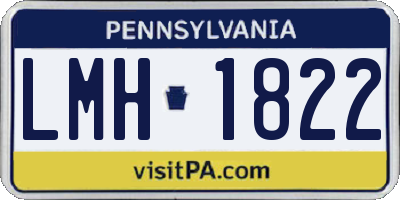 PA license plate LMH1822