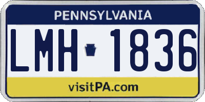PA license plate LMH1836