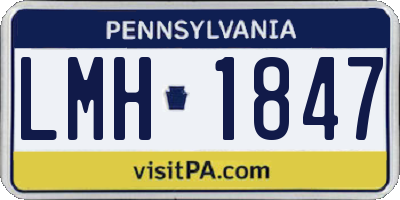 PA license plate LMH1847