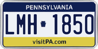 PA license plate LMH1850