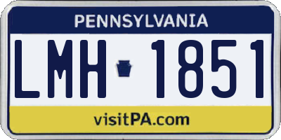 PA license plate LMH1851