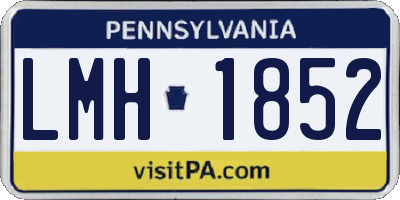 PA license plate LMH1852