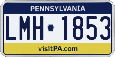 PA license plate LMH1853