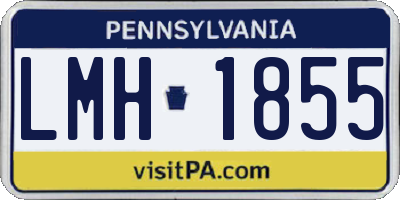 PA license plate LMH1855