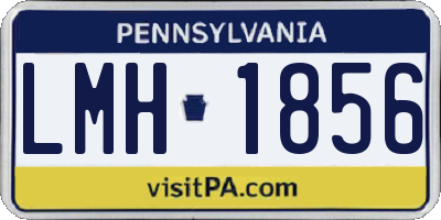 PA license plate LMH1856