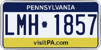 PA license plate LMH1857
