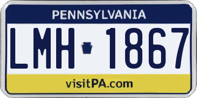 PA license plate LMH1867
