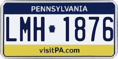 PA license plate LMH1876