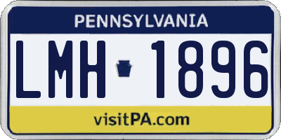 PA license plate LMH1896