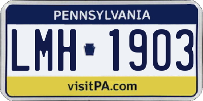 PA license plate LMH1903