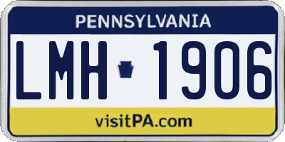 PA license plate LMH1906