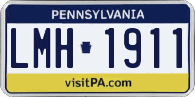 PA license plate LMH1911
