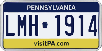 PA license plate LMH1914