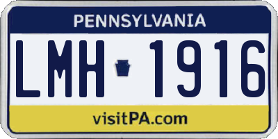 PA license plate LMH1916