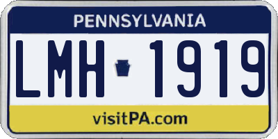 PA license plate LMH1919