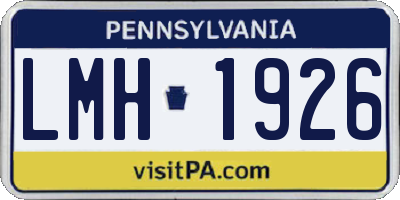 PA license plate LMH1926