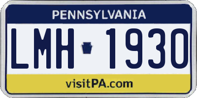 PA license plate LMH1930