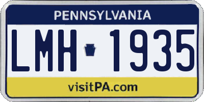 PA license plate LMH1935