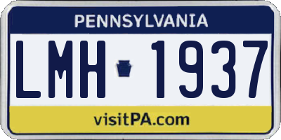 PA license plate LMH1937