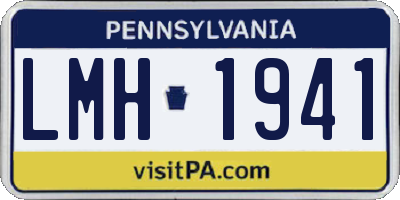 PA license plate LMH1941