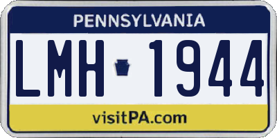 PA license plate LMH1944