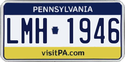 PA license plate LMH1946