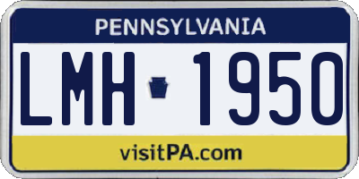 PA license plate LMH1950