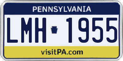 PA license plate LMH1955