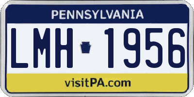 PA license plate LMH1956