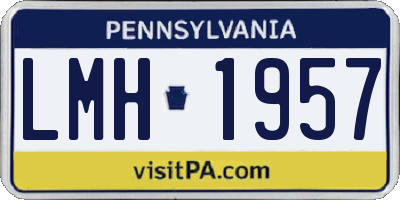 PA license plate LMH1957