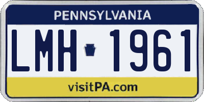 PA license plate LMH1961