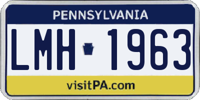 PA license plate LMH1963