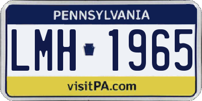 PA license plate LMH1965