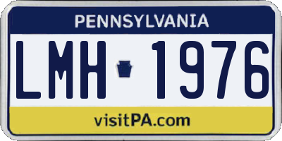 PA license plate LMH1976